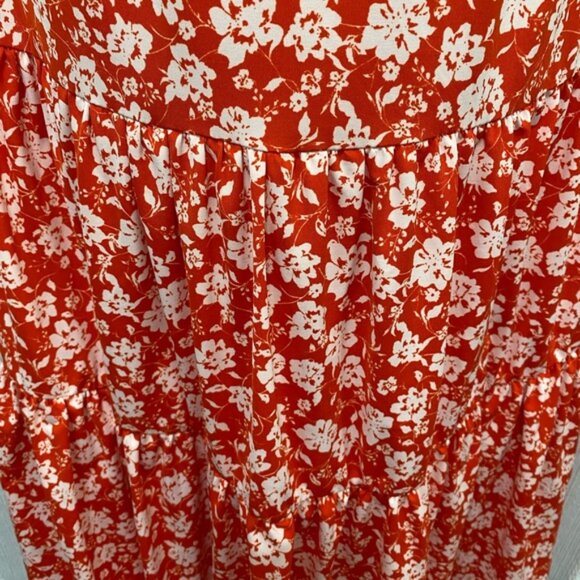 ASOS Strapless Orange/Red and White Floral Maxi Dress size 6 - Picture 3 of 10